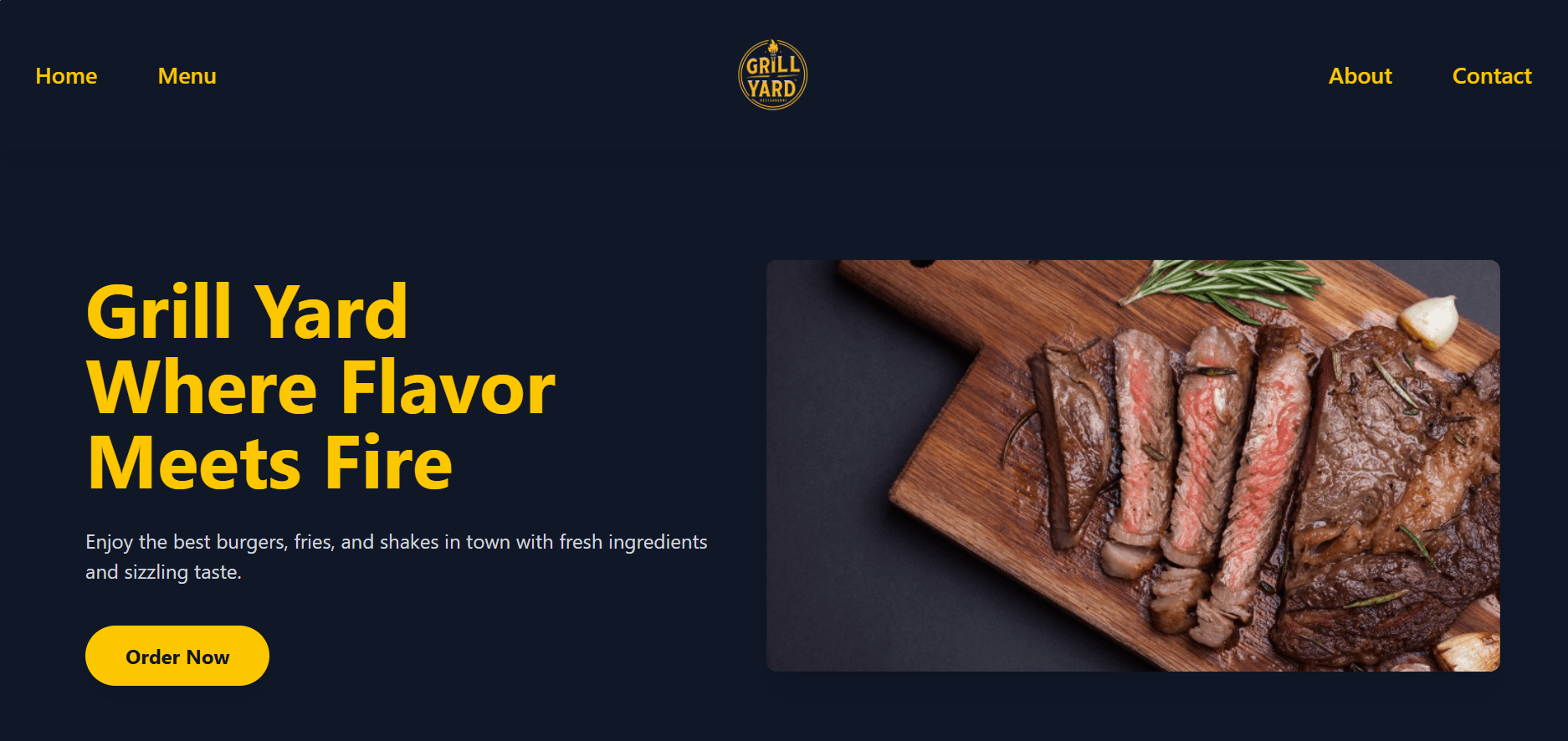 Grill Yard — Restaurant Website